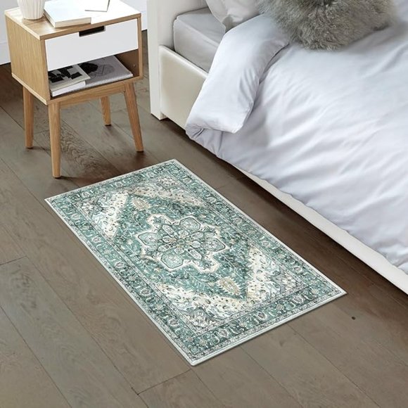 Persian Vintage Floor Mat, Boho Tribal Area Rug Stain Resistant SIZE 2x3 - Picture 3 of 10